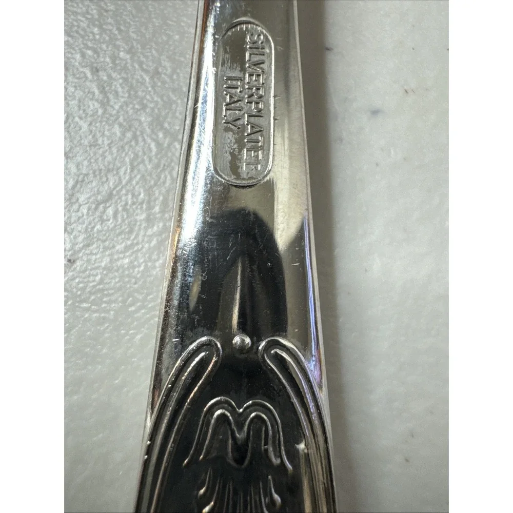 Vintage Silver Plated Salad Serving Spoon & Fork‎ Set from ITALY - 2-Piece Set